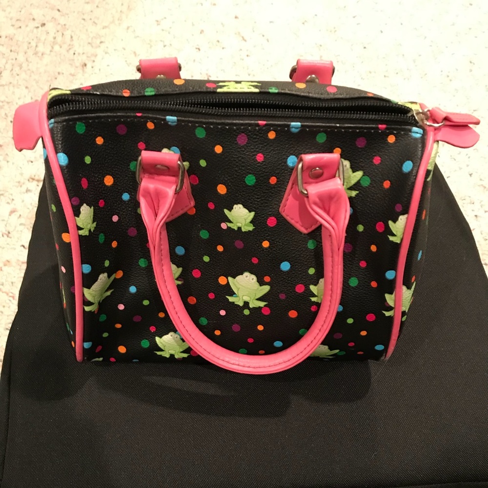 Black/Pink/Green/Multi Frog Polka Dot Bag